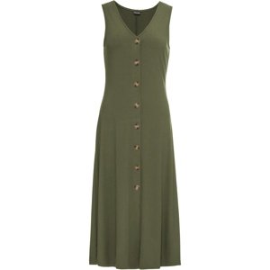 Bonprix BODYFLIRT šaty s knoflíkovou légou Barva: Zelená, Mezinárodní velikost: S, EU velikost: 36/38