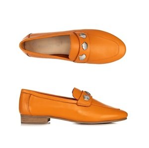 QVC STRANDFEIN kožené mokasíny Barva: Oranžová, Velikost bot: 38