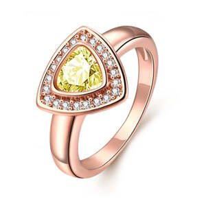 Pozlacený Slitinový Prsten se Žlutým Emporia® Křišťálem, Velikost: 51-50