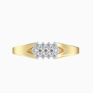 14K Zlatý Prsten s 13 Bílým Diamantem, Velikost: 54-55
