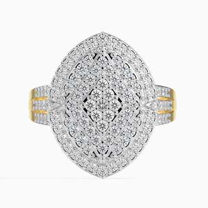 14K Zlatý Prsten s 95 Bílým Diamantem, Velikost: 59-58