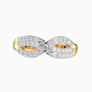 14K Zlatý Prsten s 33 Bílým Diamantem, Velikost: 54-55