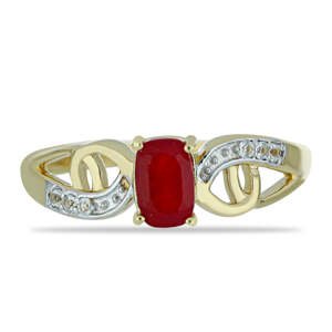 Pozlacený Stříbrný Prsten s Červeným Achátem a Bílým Topazem, Velikost: 52-53